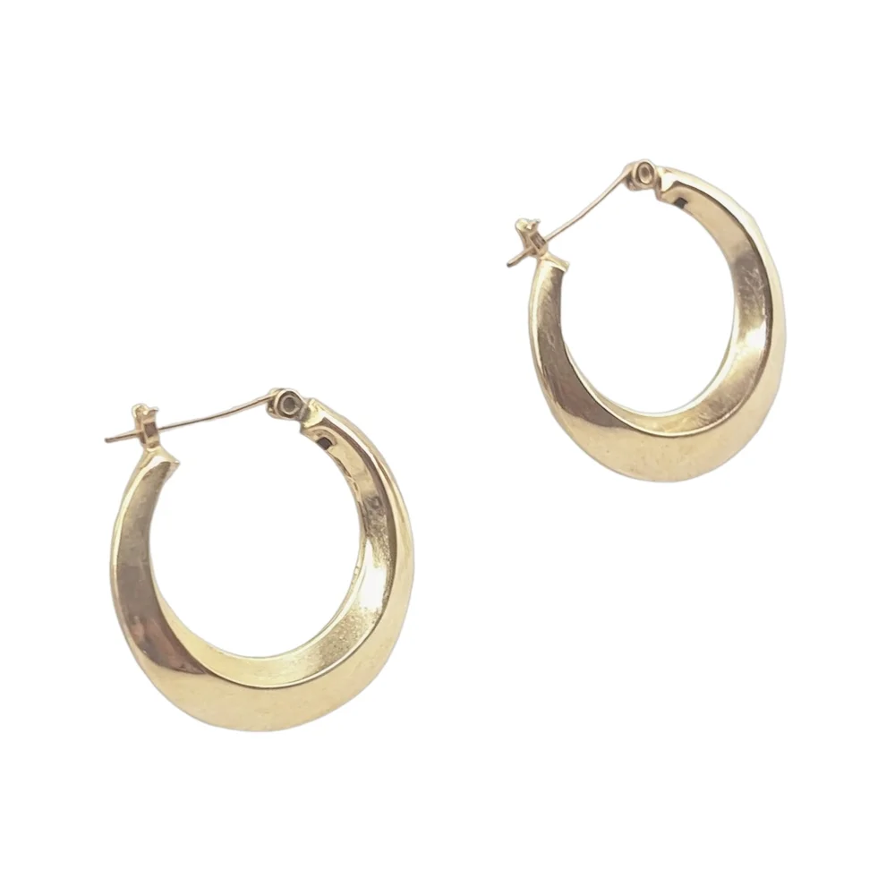 Elegant Gold Tone Hoop Earrings